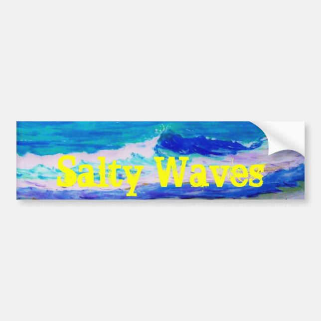 Salty Waves Bumper Sticker (Front)