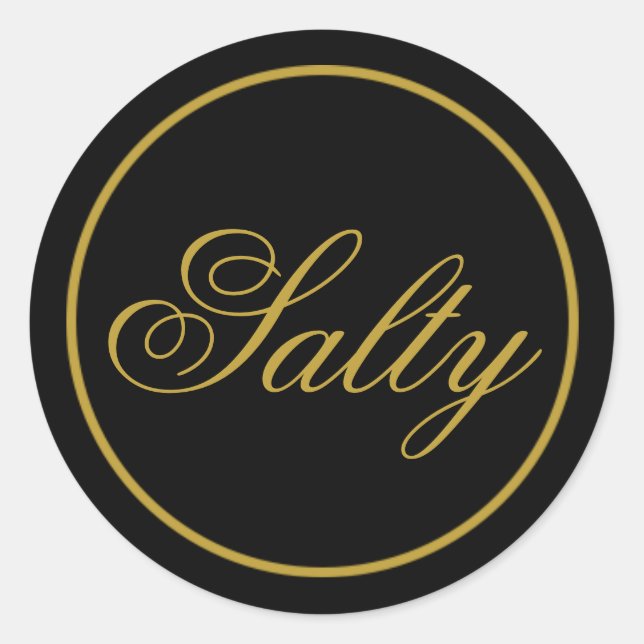 "Salty" Wedding Sticker - Black Gold (Front)
