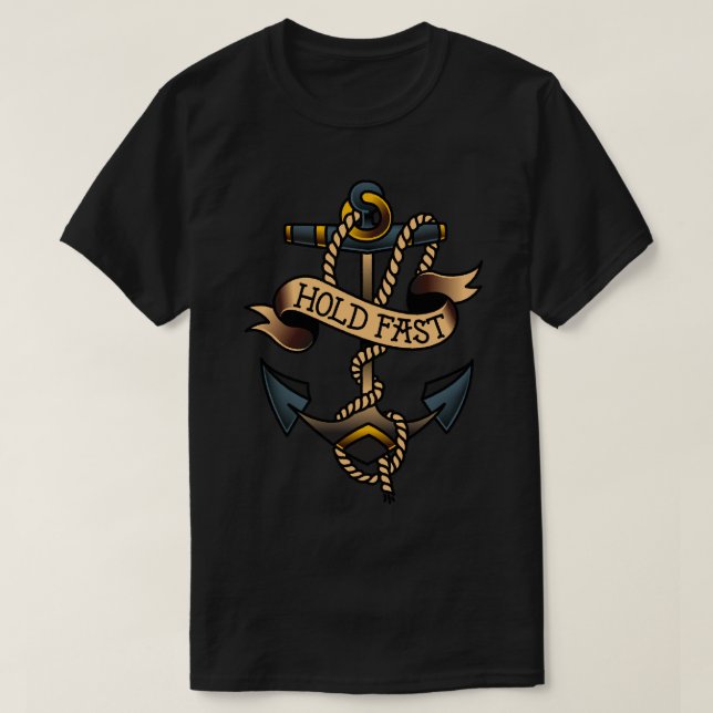 SaltyDog American Traditional Hold Fast Anchor T-Shirt (Design Front)