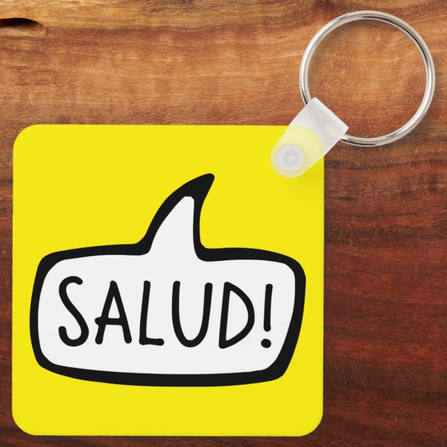 Salud! Breton Greeting Hello, Brittany, Brezhoneg Key Ring (Back)