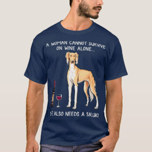 Saluki and wine Funny dog T-Shirt