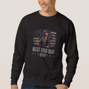 Saluki Best Dog Dad Ever Retro Usa American Flag Sweatshirt