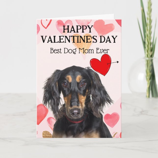 Saluki Best Dog Mum Custom Valentine's Day Card (Front)