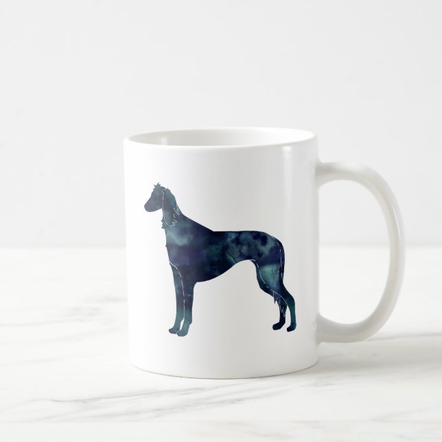 Saluki Black Watercolor Silhouette Coffee Mug (Right)
