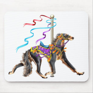 Saluki Carousel Black & Tan Mouse Mat