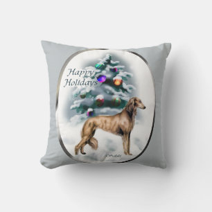 Saluki Christmas Cushion