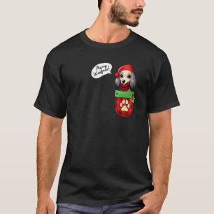 Saluki Christmas Merry Woofmas In Pocket Ornament T-Shirt