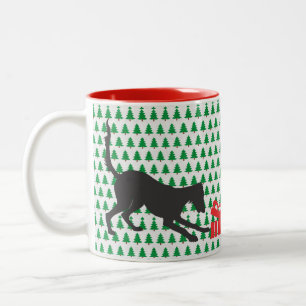 Saluki Christmas Two-Tone Coffee Mug
