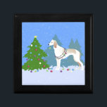 Saluki decorating a Christmas tree in the forest Gift Box<br><div class="desc">Saluki Christmas design. This silhouette can also represent Afghan Hound,  Borzoi,  Saluki,  Azawakh,  American Staghound,  Silken Windhound,  Arabian Saluki,  Caravan,  Lahori Pashmi,  Pisuri Hound,  Gazelle Hound,  Persian Greyhound,  Arabian Hound,  Tanji,  Russian Wolfhound,  Mudhol,  Karwani,  sighthound,  racing dog,  long hair,  Deerhound,  Lurcher,  Greyhound,  Whippet</div>