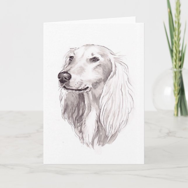 Saluki Dog Art Greeting Card (Front)