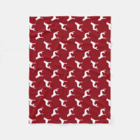 Saluki Dog Breed Silhouettes Pattern Red and White
