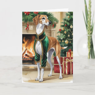 Saluki Dog Christmas Greeting Card