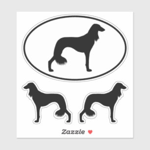 Saluki Dog Silhouettes Vinyl Sticker Set