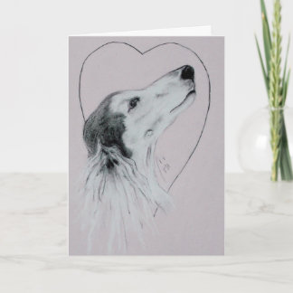 Saluki Dog Valentine's Day Card