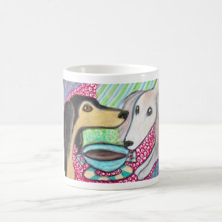 SALUKI Drinking Coffee Feathered Art Coffee Mug