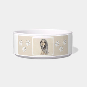 Saluki (Fawn) Painting - Cute Original Dog Art Bowl
