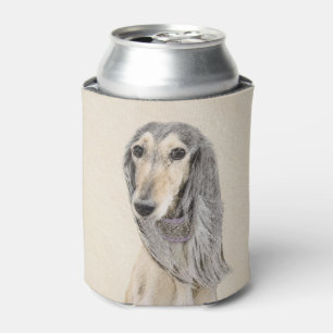 Saluki (Fawn) Painting - Cute Original Dog Art Can Cooler