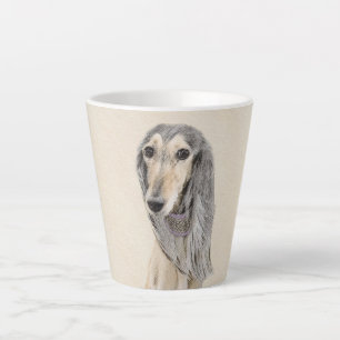 Saluki (Fawn) Painting - Cute Original Dog Art Latte Mug