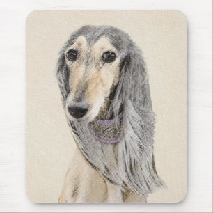 Saluki (Fawn) Painting - Cute Original Dog Art Mouse Mat