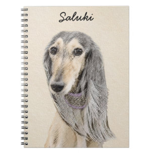 Saluki (Fawn) Painting - Cute Original Dog Art Notebook