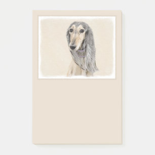 Saluki (Fawn) Painting - Cute Original Dog Art Post-it Notes