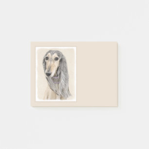Saluki (Fawn) Painting - Cute Original Dog Art Post-it Notes