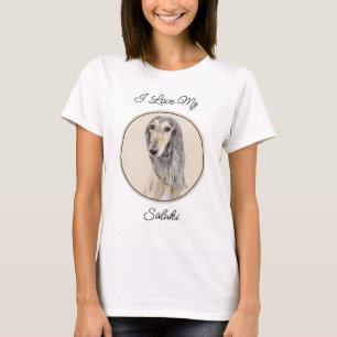 Saluki (Fawn) Painting - Cute Original Dog Art T-Shirt