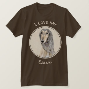 Saluki (Fawn) Painting - Cute Original Dog Art T-Shirt