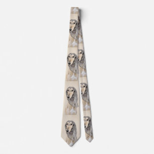 Saluki (Fawn) Painting - Cute Original Dog Art Tie