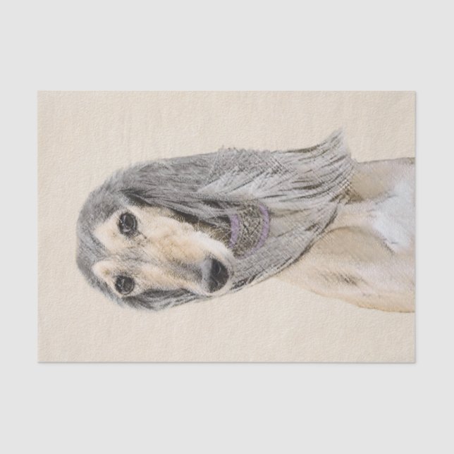 Saluki (Fawn) Painting - Cute Original Dog Art Tissue Paper (Front)