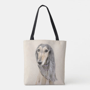 Saluki (Fawn) Painting - Cute Original Dog Art Tote Bag