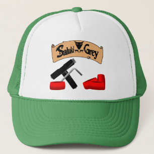 saluki grey banner skate tool and wheels trucker hat
