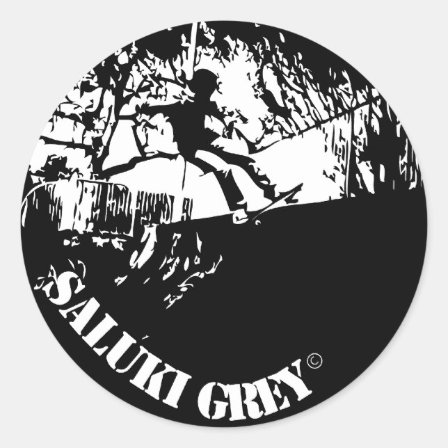 saluki grey new logo classic round sticker (Front)