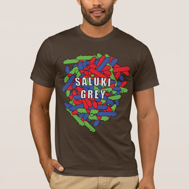 Saluki grey skatebaords overlapping T-Shirt (Front)