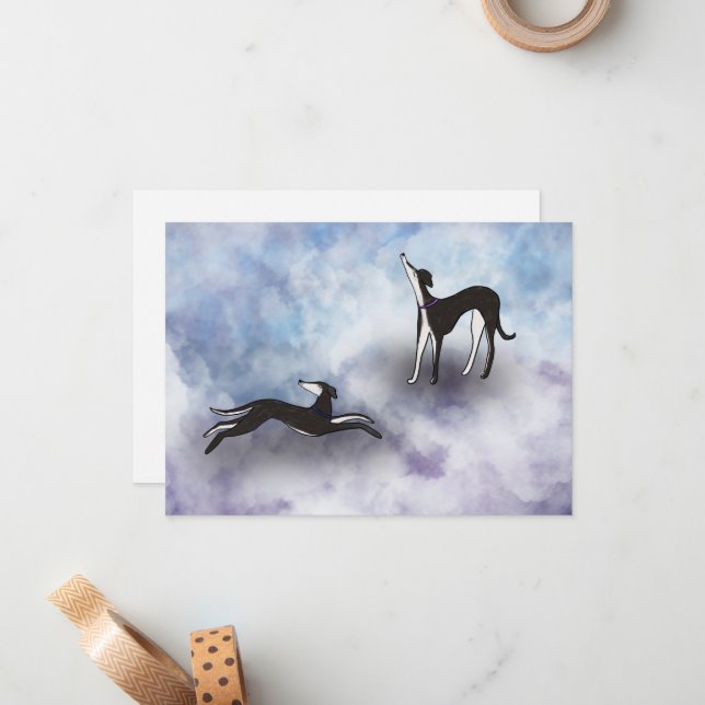 Saluki Greyhound heaven Card (Front/Back In Situ)