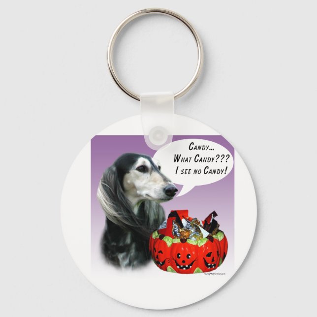 Saluki Halloween Candy Key Ring (Front)