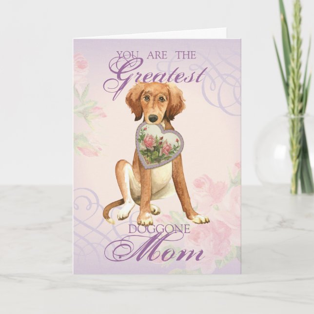 Saluki Heart Mum Card (Front)
