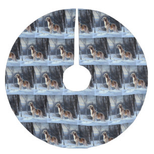 Saluki Let It Snow Christmas Brushed Polyester Tree Skirt