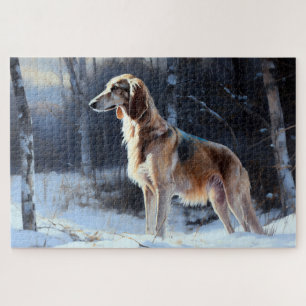 Saluki Let It Snow Christmas Jigsaw Puzzle
