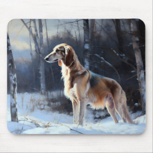Saluki Let It Snow Christmas Mouse Mat