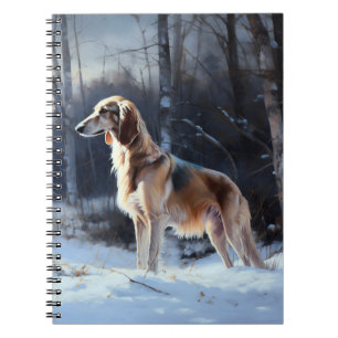 Saluki Let It Snow Christmas Notebook