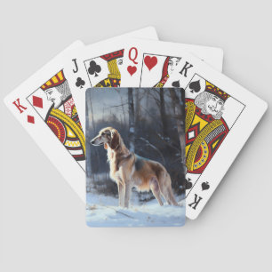 Saluki Let It Snow Christmas Playing Cards