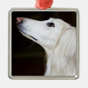 Saluki Looking Up Metal Tree Decoration