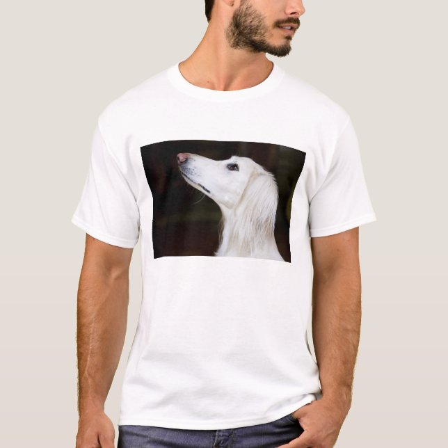Saluki Looking Up T-Shirt (Front)