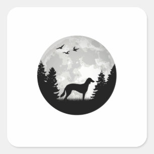 Saluki Moon Persian Greyhound Gift Square Sticker