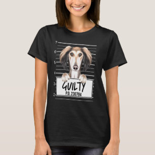 Saluki Mugshot Guilty Dog T-Shirt