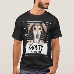 Saluki Mugshot Guilty Dog T-Shirt