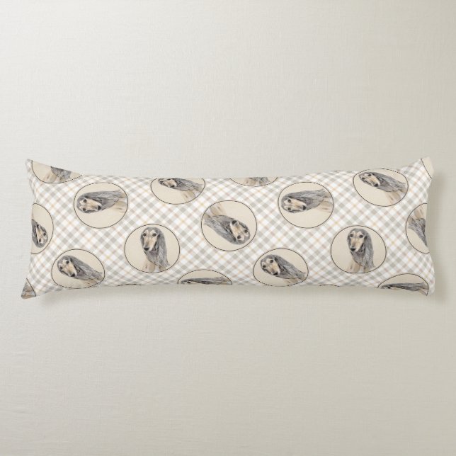 Saluki Painting Fawn Sable Cute Original Dog Art Body Cushion (Front)