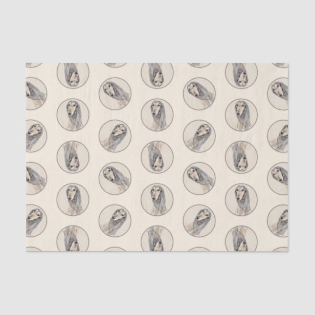 Saluki Painting Fawn Sable Cute Original Dog Art Tissue Paper (Front)