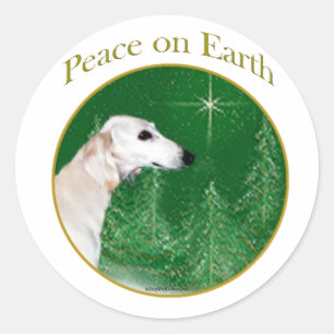 Saluki Peace Classic Round Sticker